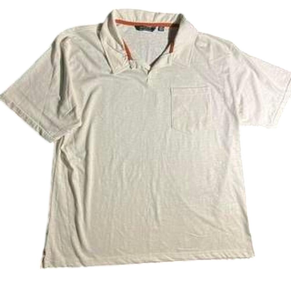 Horizon Marina Del Rey Mens Polo Shirt Short Sleeve Cream Pocket Size L